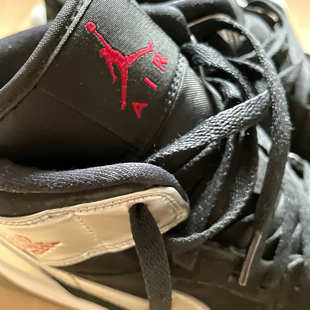 Jordan Athletic Shoes - Black and silver  with Red Accents